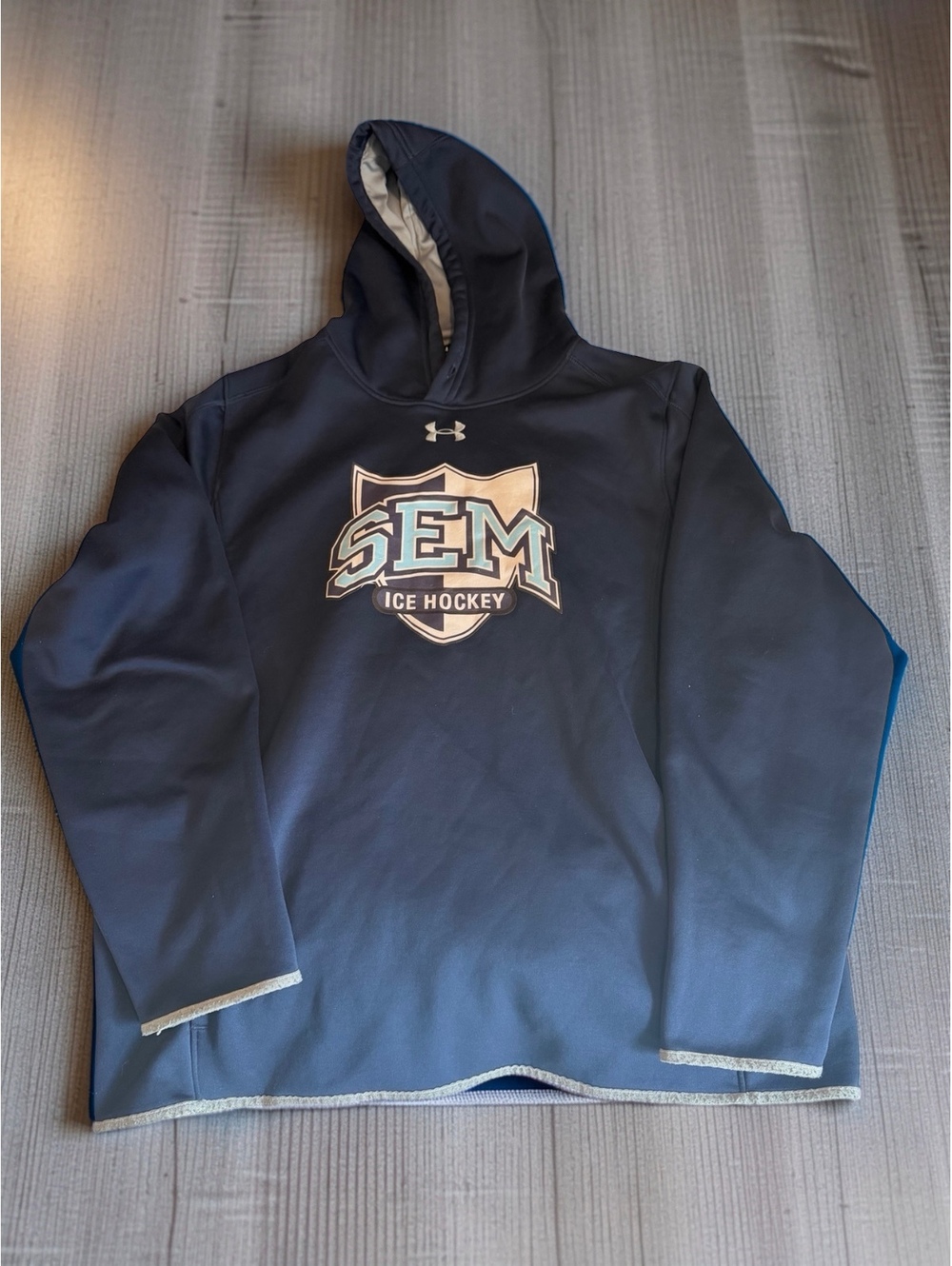 Under Armour SEM Ice Hockey Men's Hoodie Size Large Navy Blue